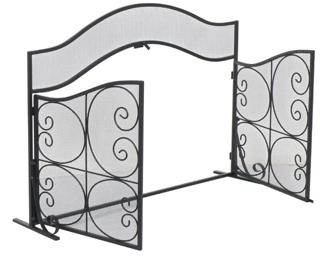 Deco Marche Black Scroll Arched Fireplace Screen-2