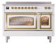 Ilve® Nostalgie II Noblesse 48'' White Pro Style Induction Range with Brass Trim-1
