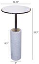 A & B Home Round Chrome Side Table with White Marble Base-4