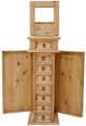Million Dollar Rustic Brown Jewelry Chest with Side Mirror -1