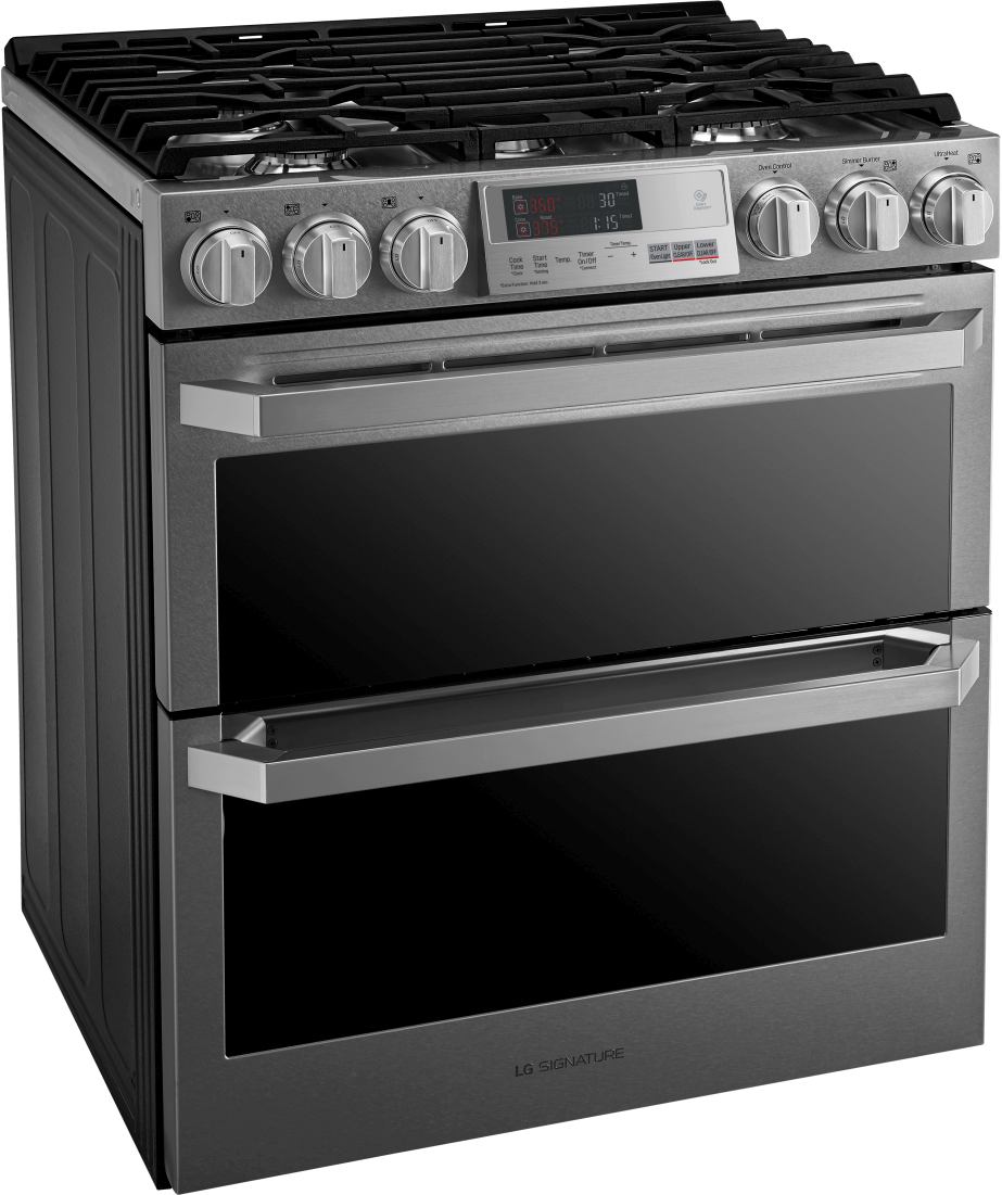 LG Signature 30" Textured Steel Slide In Dual Fuel Range - Thumbnail 5