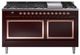 Ilve® Nostalgie II Noblesse 60'' Burgundy Pro Style Dual Fuel Range with Copper Trim-0