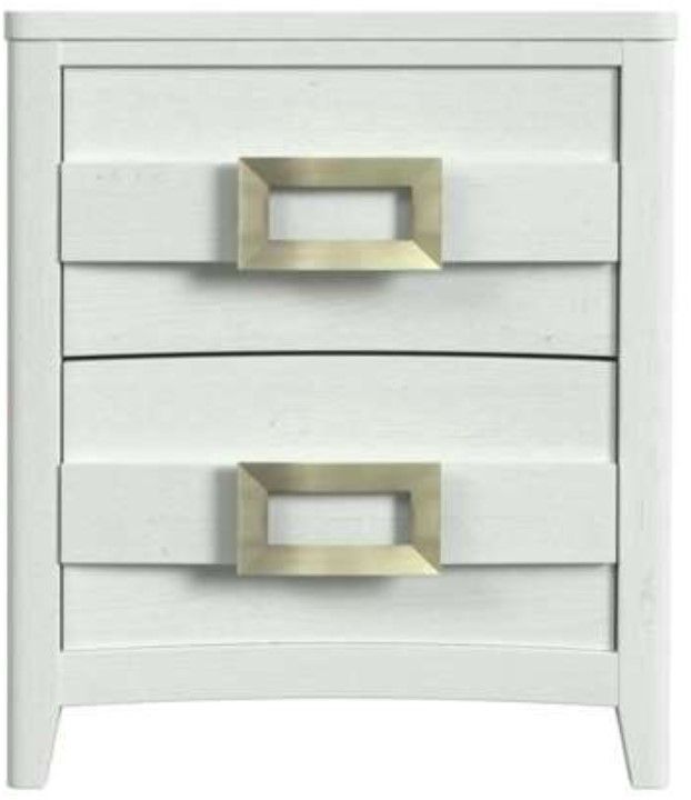 Elements International Tobias White Nightstand with USB-1