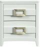 Elements International Tobias White Nightstand with USB-3