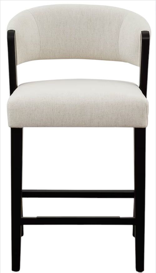 Bassett® Furniture Asher Bone/Ebony Upholstered Counter Stool-1