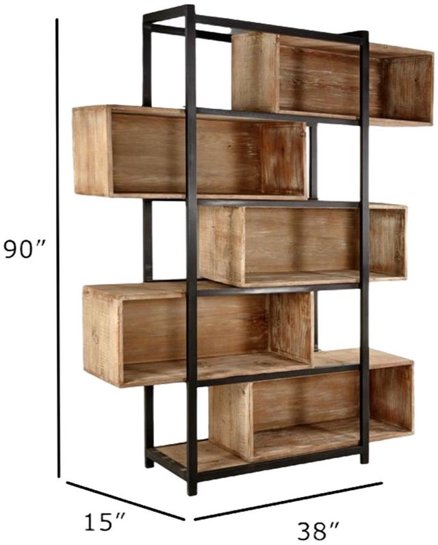 Nest Home Collections Mary Lou Gray Washed Cube Bookcase-3