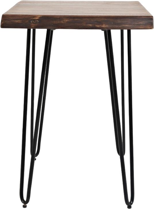 Jofran Inc. Nature's Edge Chestnut Chairside Table with Black Base-1