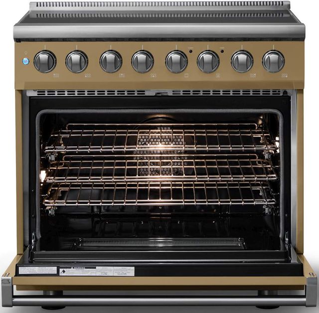 Viking® 5 Series 36" Golden Hour Pro Style Induction Range with Polished Chrome Trim-1