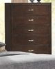 American Wholesale Furniture Walnut 5-Drawer Chest-0