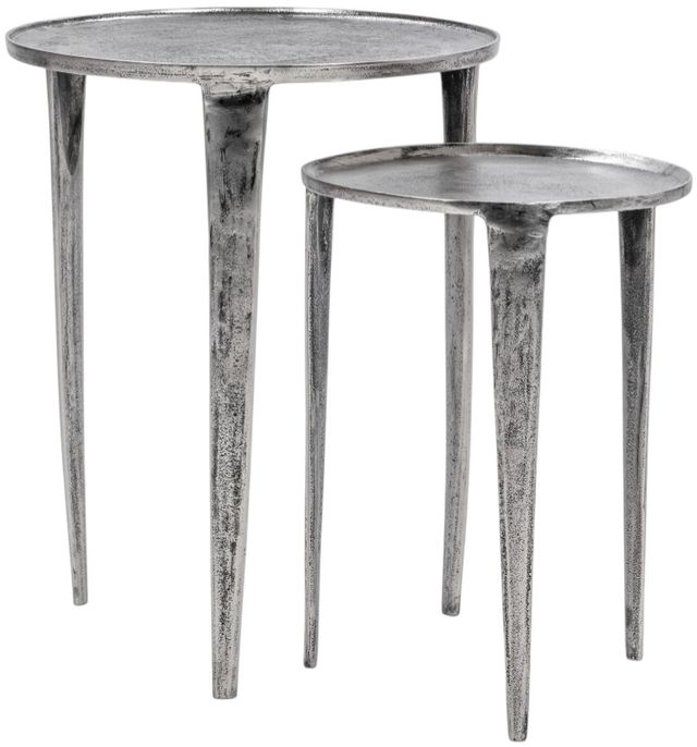 Classic Home Elinor 2-Piece Nickle Nesting Accent Table Set-0