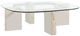 Vanguard® Furniture Harper Glass Top Squround Cocktail Table with Natural Gray Base-0