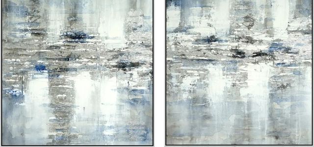 Classy Art 2-Piece Hand Painted Textured Canvas with Foil Wall Art Set-1