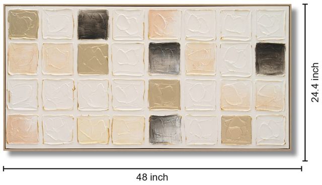 Classy Living Timeless Textured Neutrals Modern Block Wall Art-2