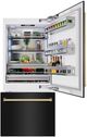 ZLINE Autograph Edition 36" 19.8 Cu. Ft. Black Stainless Steel Built-In Bottom Freezer Refrigerator with Water Dispenser, Ice Maker and Polished Gold Accents-3