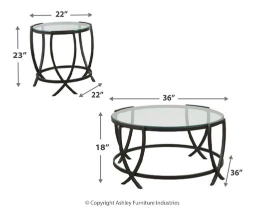Signature Design by Ashley® Tarrin 3-Piece Black Occasional Table Set-3