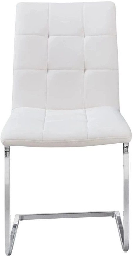 Steve Silver Co. Escondido Chrome/White Upholstered Dining Side Chair-1