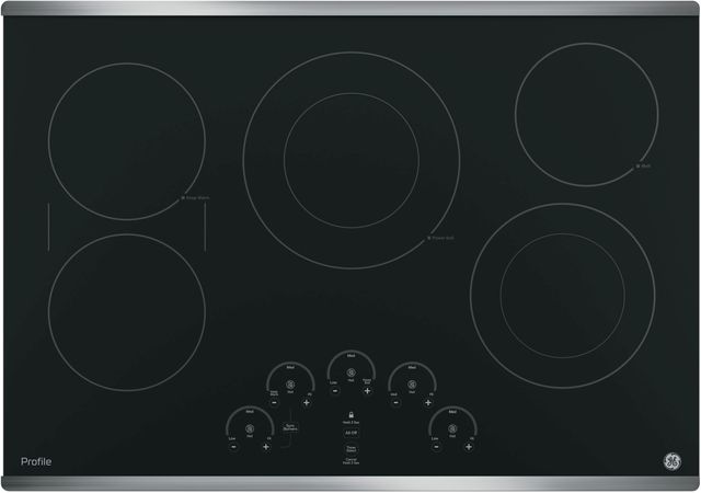 GE Profile™ Series 30" Black with Stainless Steel Electric Cooktop-0