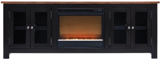 Signature Design by Ashley® Wildenauer Black/Brown 76" TV Stand with Electric Fireplace-0