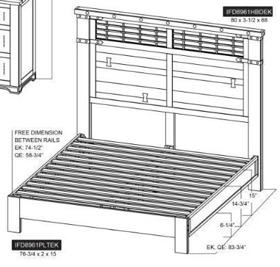 International Furniture Direct Parota III Brown Eastern King Panel Bed-2