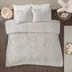 Olliix by Madison Park Grey Full/Queen Laetitia Tufted Cotton Chenille Medallion Comforter Set-1
