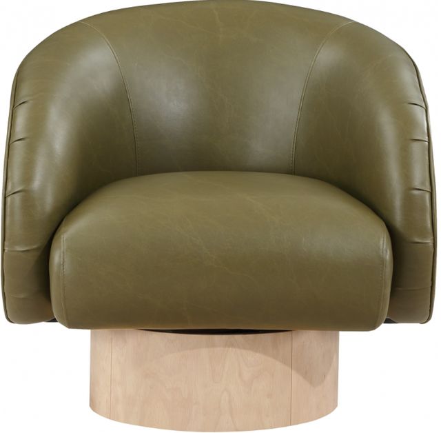 Meridian Furniture Gibson Olive Vegan Leather Swivel Chair-1