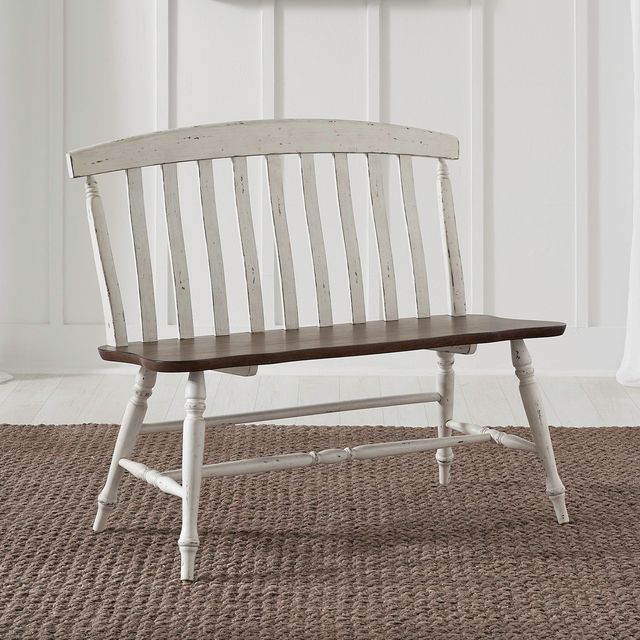 Liberty Furniture Al Fresco Graphite/Whitestone Slat Back Bench-1