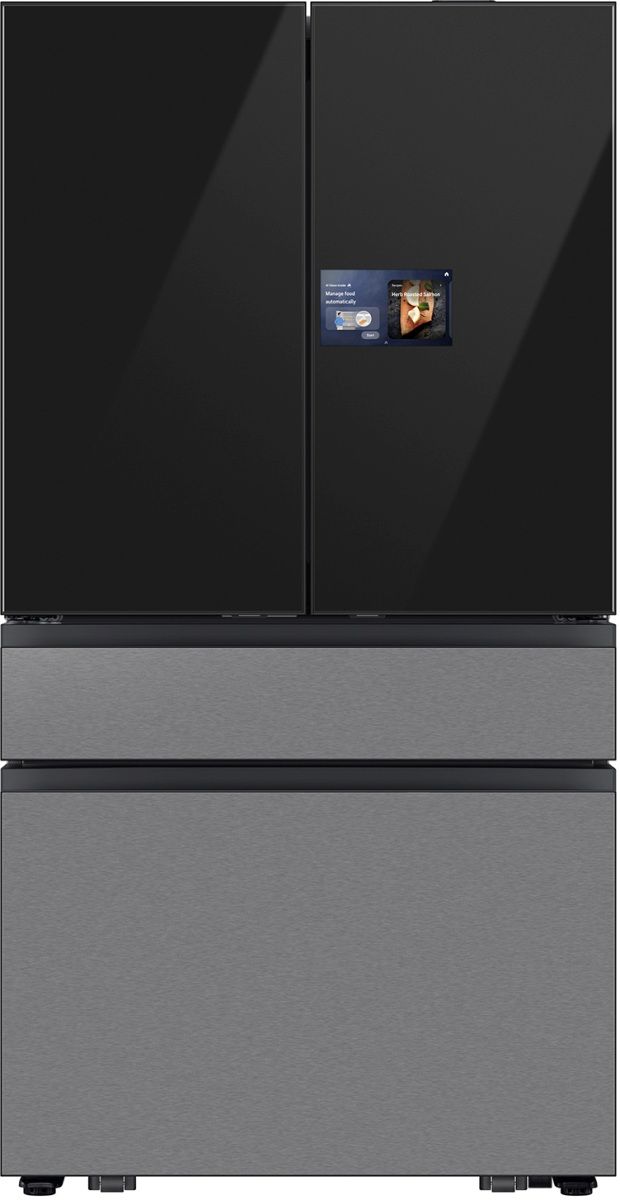 Samsung Bespoke 36" 28.6 Cu. Ft. Charcoal Glass/Stainless Steel French Door Refrigerator with AI Home and AI Vision Inside™-0