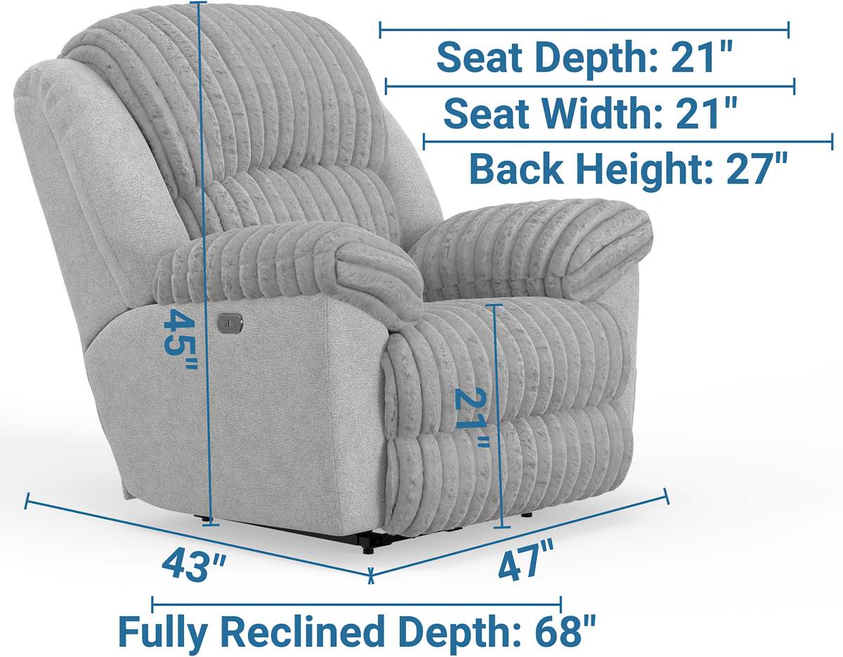 Shaggy Moonstruck Power Recliner - Thumbnail 5