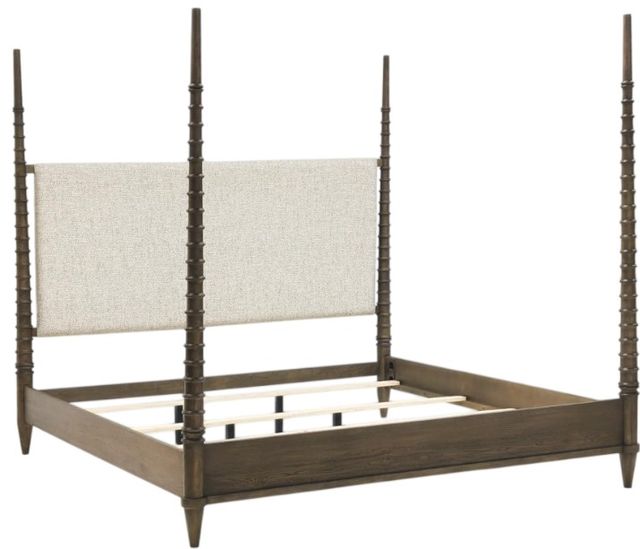 Legacy Classic Seraphina Midnight Oak King Upholstered Poster Bed-0