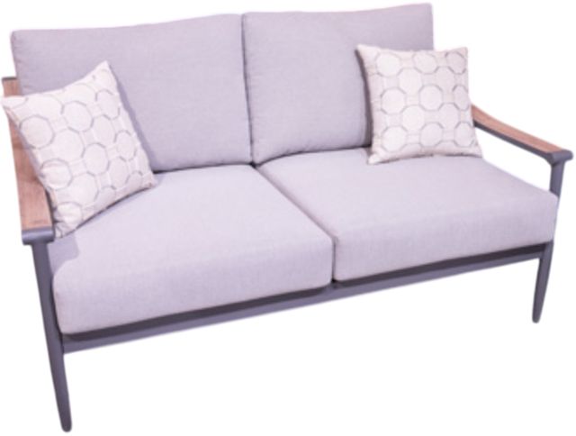 Signature Design by Ashley® North Island Gray Aluminum/Fabric Outdoor Loveseat-0