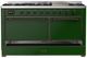 Ilve® Majestic III 60" Emerald Green Pro Style Dual Fuel Liquid Propane Range with Solid Door and Burnished Trim-1