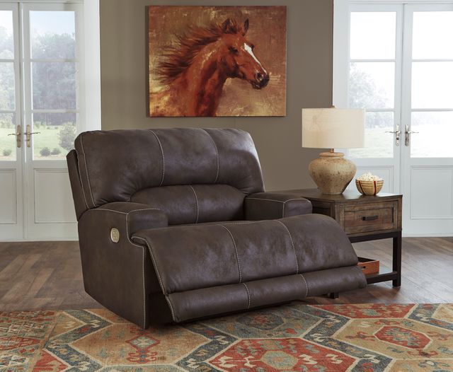 Signature Design by Ashley® Kitching Java Wide Seat Power Recliner-3