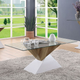 Furniture of America® Bima II Glass Top Coffee Table with White and Natural Tone Base -0