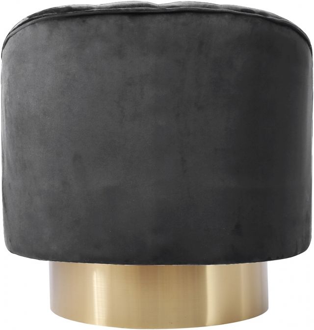 Meridian Furniture Farrah Grey/Gold Velvet Swivel Chair-2