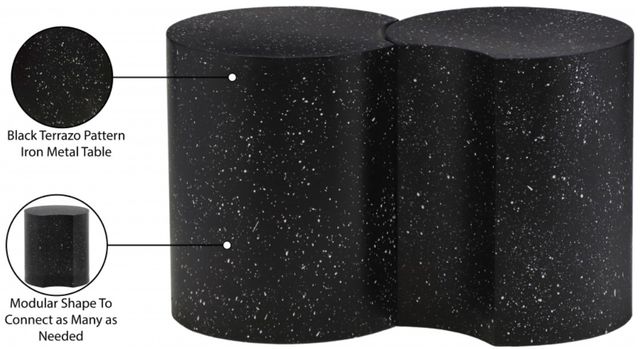Meridian Furniture Dimple 2-Piece Black 34'' Modular Nesting End Table Set-3