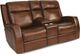 Flexsteel® Mustang Brown Power Reclining Loveseat with Console and Power Headrests-0