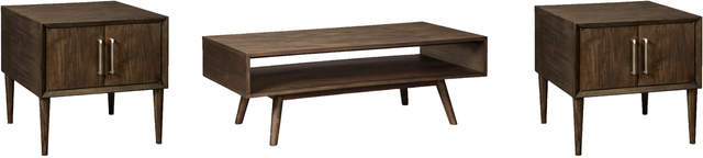 Signature Design by Ashley® Kisper 3-Piece Dark Brown Living Room Table Set-0