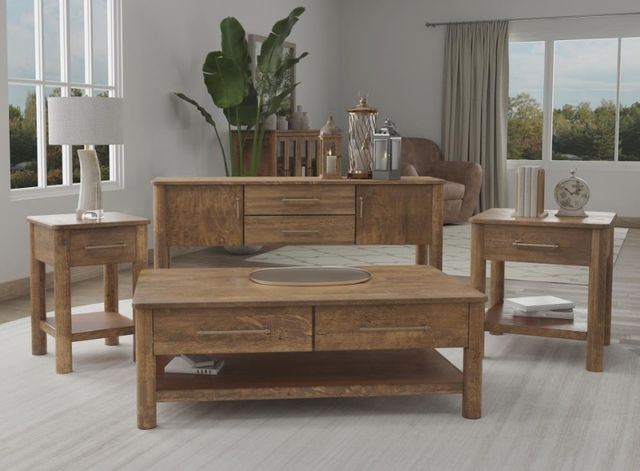 International Furniture Direct Olimpia Natural Sofa Table-1