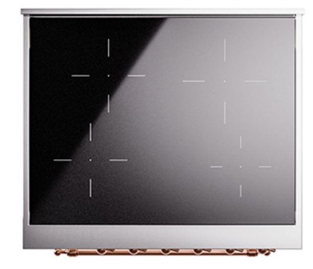 Ilve® Nostalgie II Noblesse 30'' Blue Gray Pro Style Induction Range with Copper Trim-3