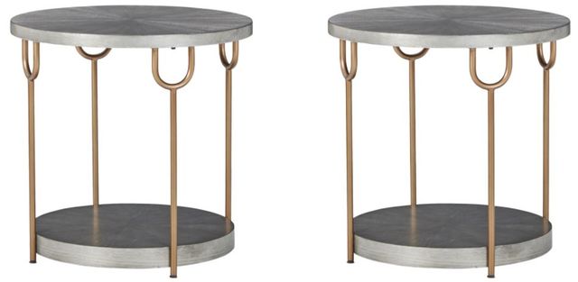 Signature Design by Ashley® Ranoka 2 Piece Platinum Living Room Table Set-0