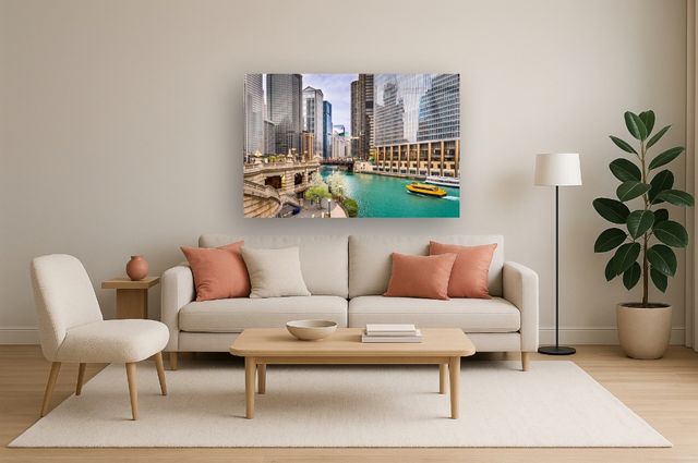 Classy Living Chicago River Wall Art-1