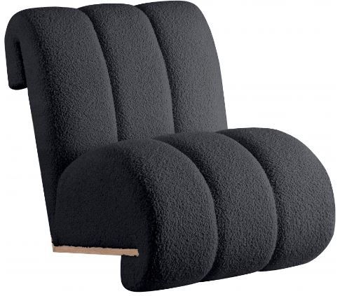 Meridian Furniture Swoon Black/White Oak Faux Sheepskin Accent Chair-0