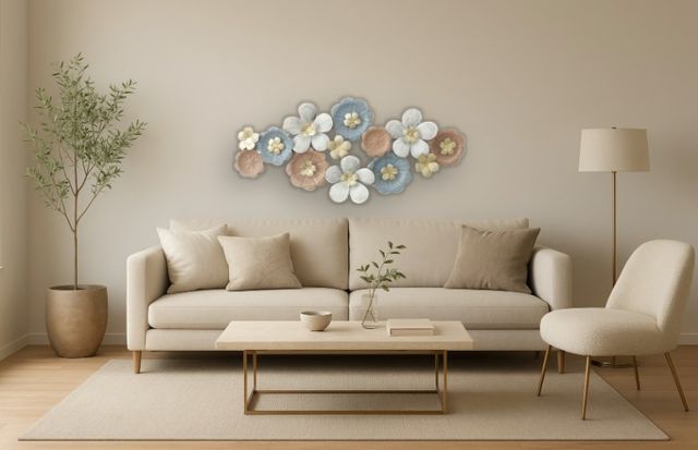 Classy Living Floral Art Wall 68" Decor-1