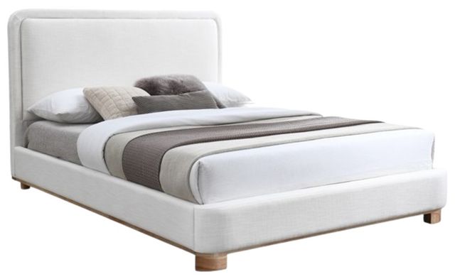 Meridian Furniture Nolita Cream/Natural King Linen Textured Upholstered Bed-0