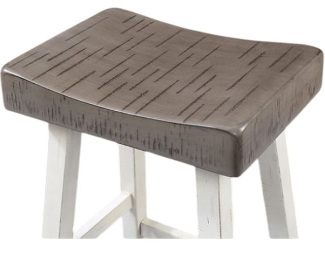 Furniture of America® Biasca 2-Piece Gray/White Bar Stool Set-1