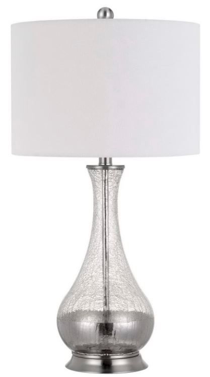 Cal® Lighting & Accessories 2-Piece Potenza Glass/Brushed Steel/White Table Lamp Set-1