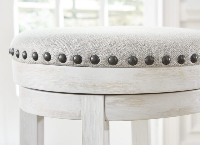 Signature Design by Ashley® Valebeck White Upholstered Swivel Bar Stool-2