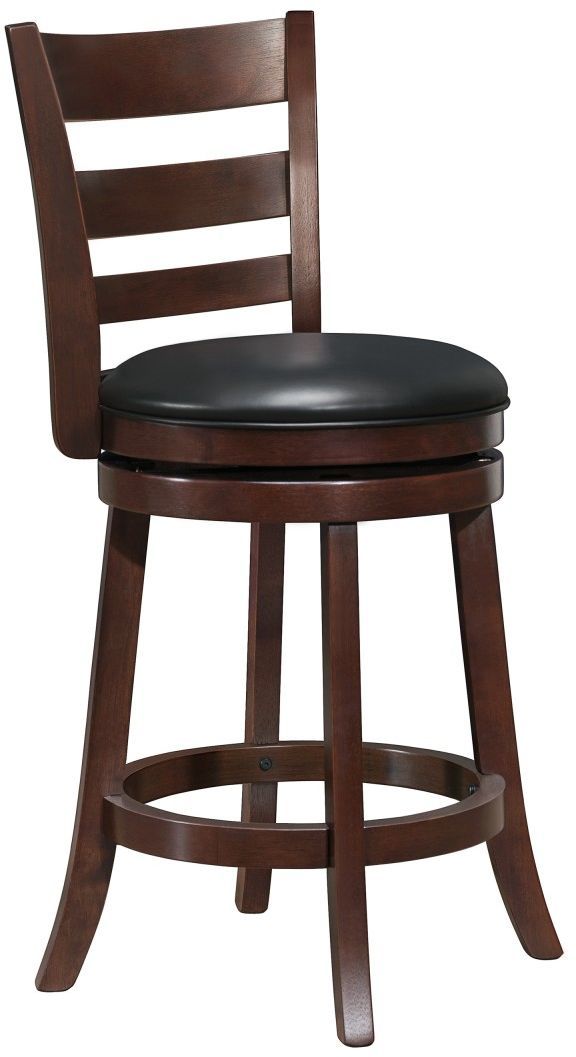 Homelegance® Edmond Black/Dark Cherry Swivel Counter Chair-0