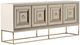 Michael Amini® Madison Beige Console with Glistening Gold Base-0