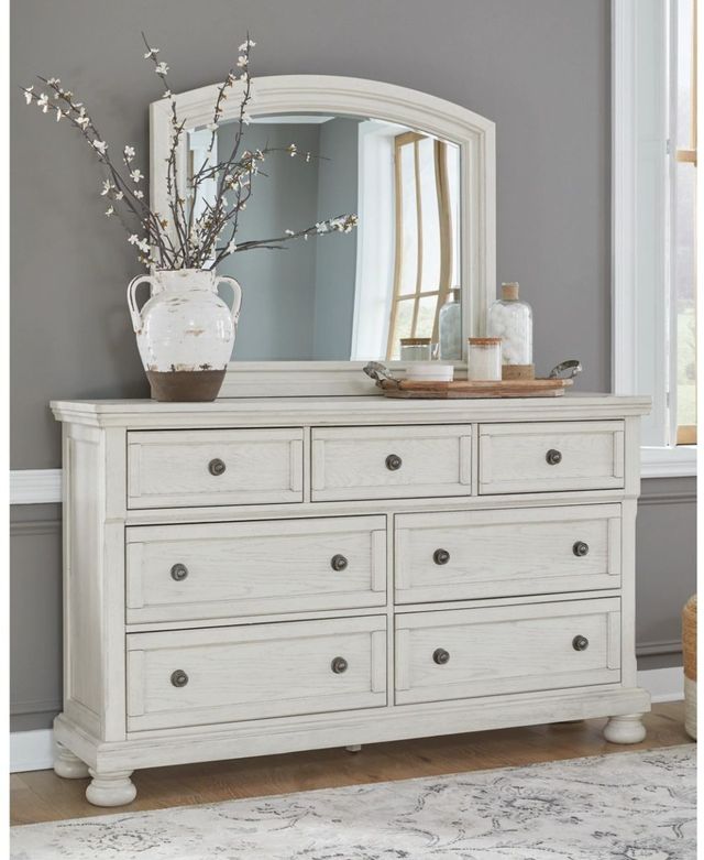Signature Design by Ashley® Robbinsdale Antique White Vanity Mirror-3